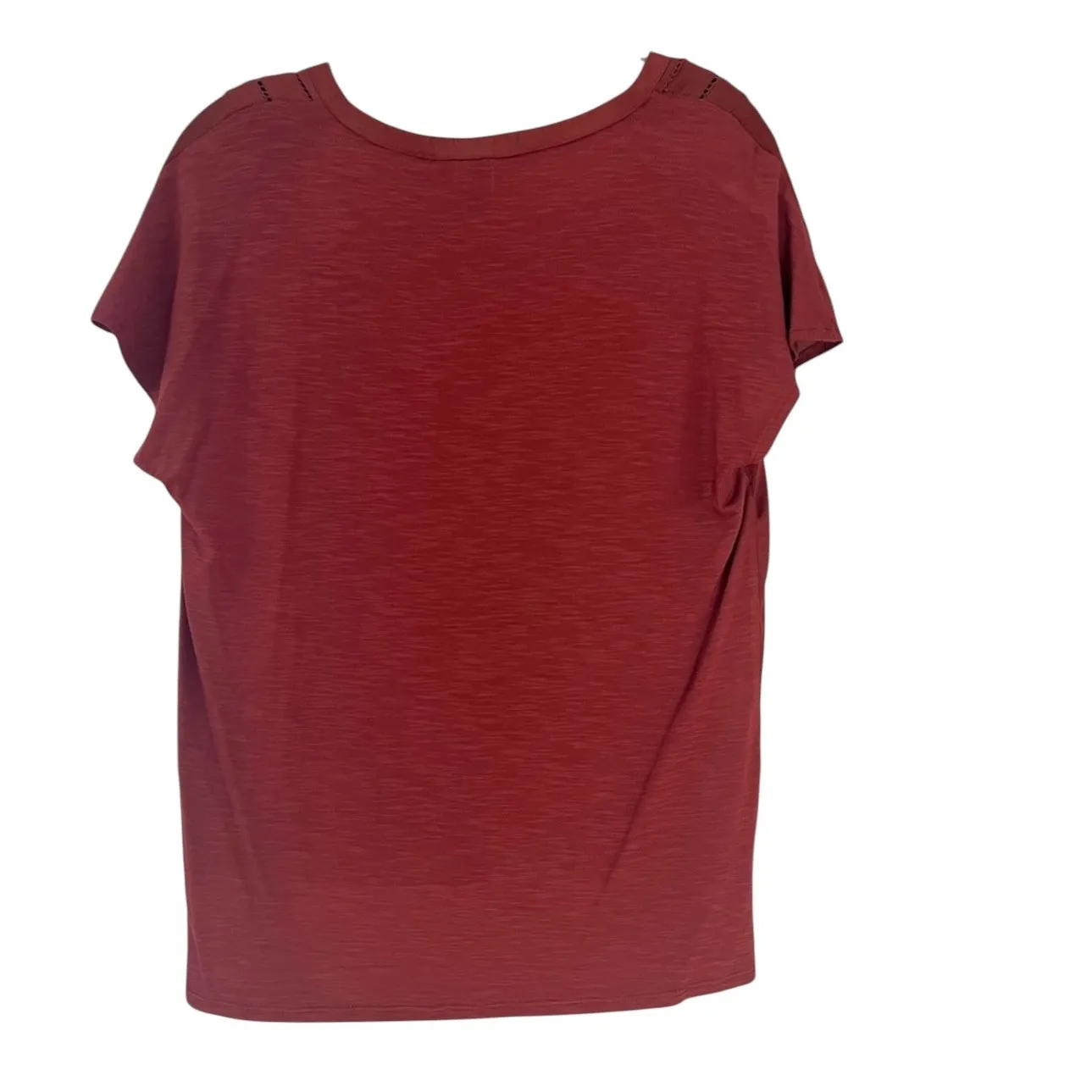 Anthropologie Rust Red Dolan Blouse Flowy Soft Casual V Neck Tee Size‎ XS - Image 2