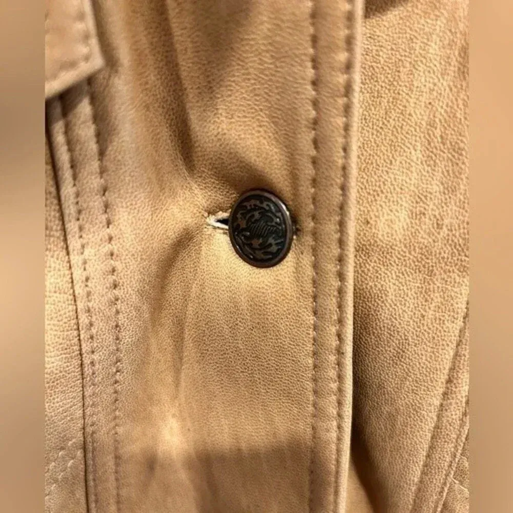 Bolsa Leather‎ Jacket Tan Nude Beige size Medium Brown - Image 4