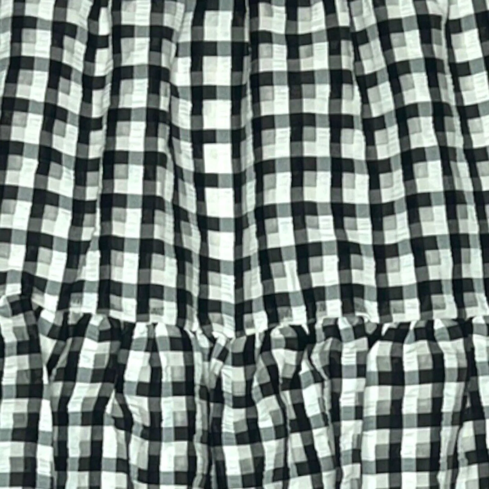 Topshop Skirt Women 6 Black White Gingham Checkerboard Print Ruffle Flounce Mini - Image 4