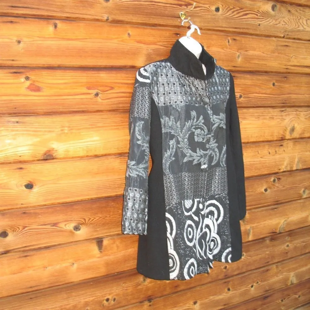 Veg 90s Black Made in Italy Coat Black Size L - Image 2