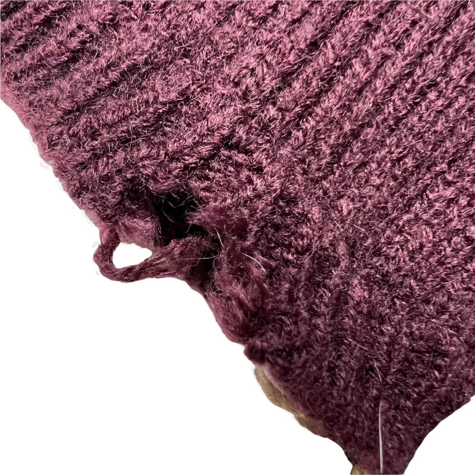Hat Attack Burgundy Knit Fur Lined‎ Handwarmers New Red - Image 2