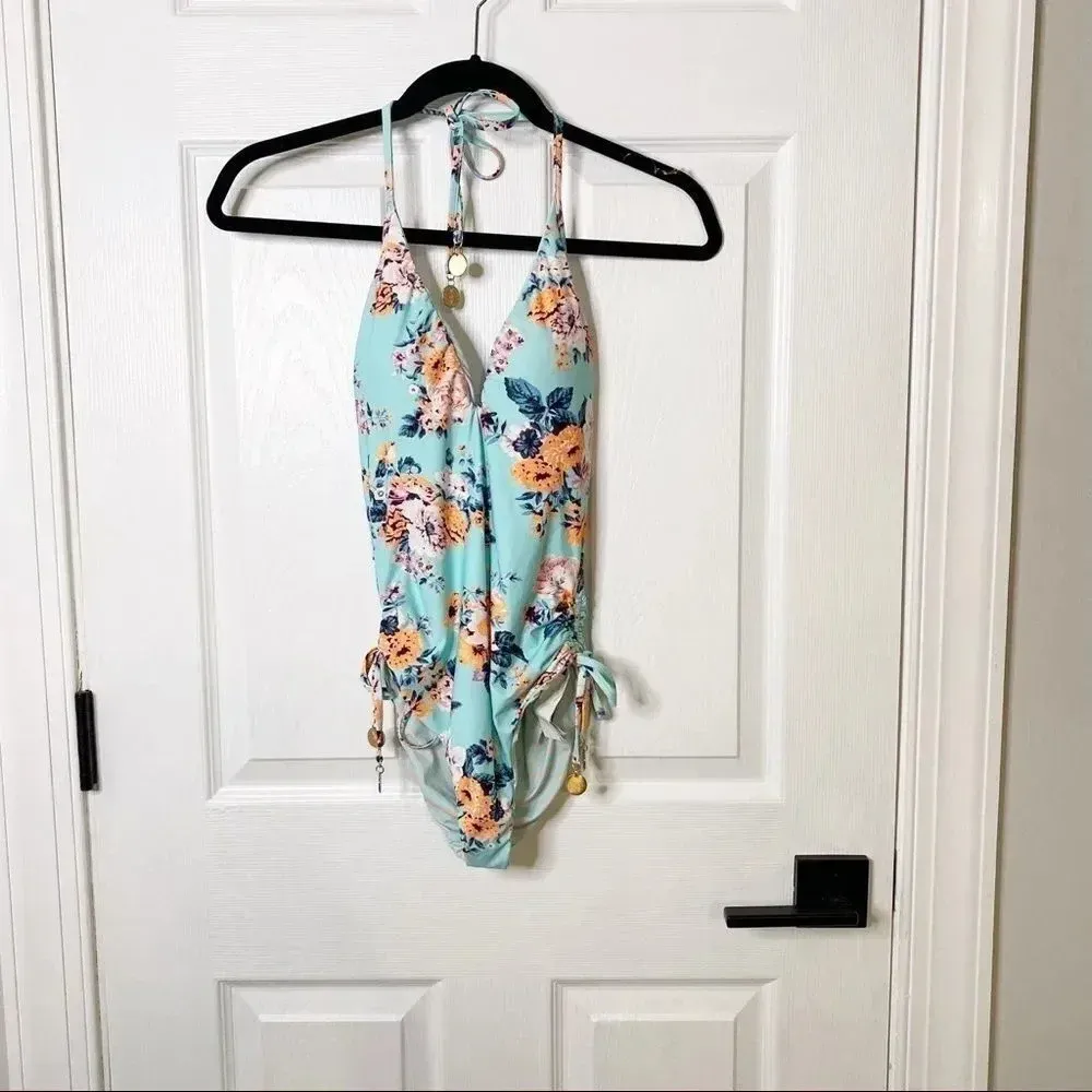 Seafolly Reversible Vintage Wildflower V-Neck Maillot‎ One Piece Swimsuit Size 4 - Image 2
