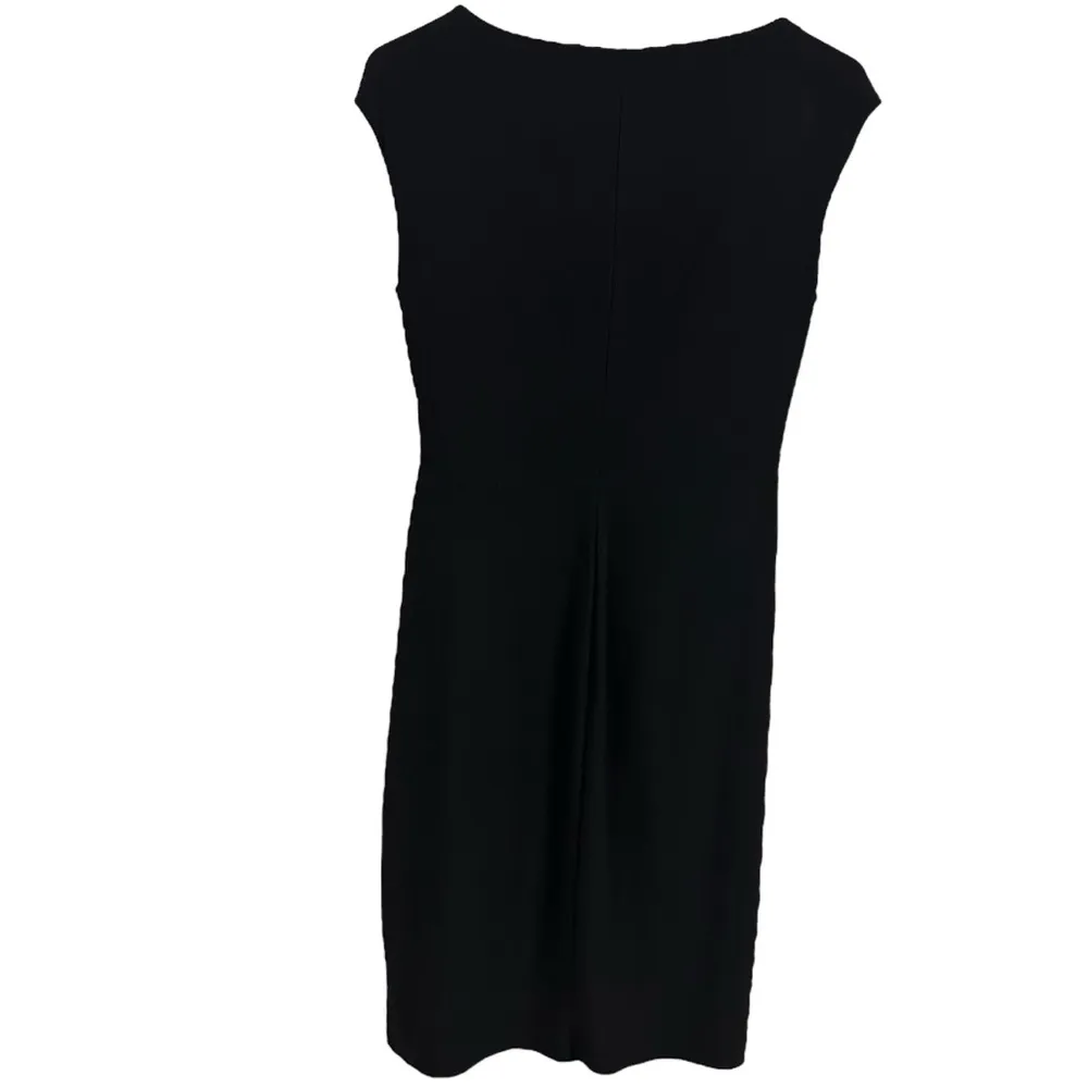 Lauren Ralph Lauren Black Embellished Keyhole Neck Stretch Form Fit Midi Dress 4 - Image 8
