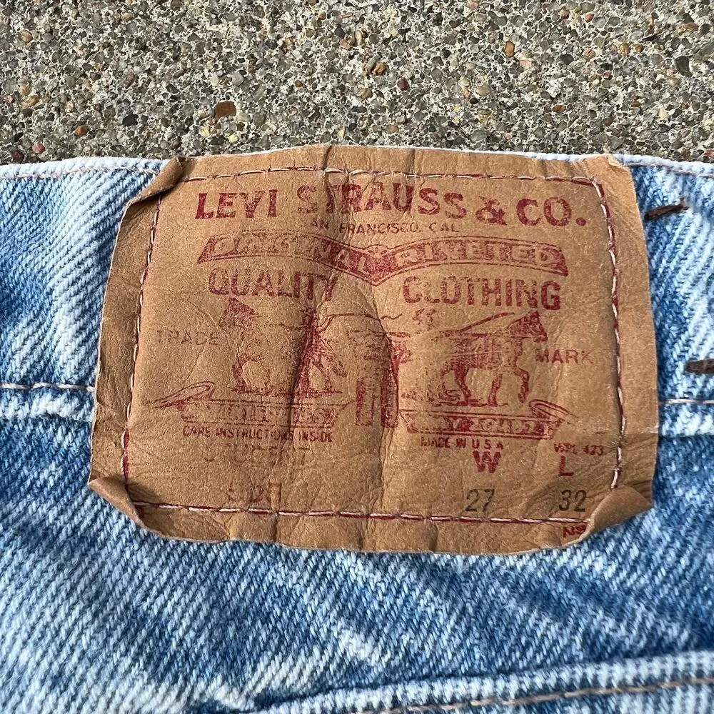 Vintage 80s Levi’s 505 student fit acid wash jeans TAG27x32 - Image 5