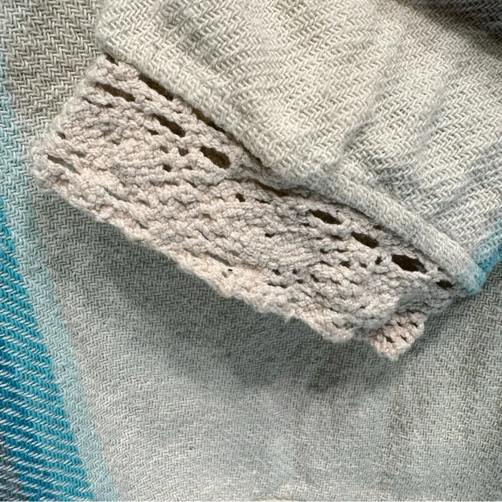 Vintage Havana 100% Cotton Striped Lace Trimmed Baja Hoodie Size Medium - Image 8