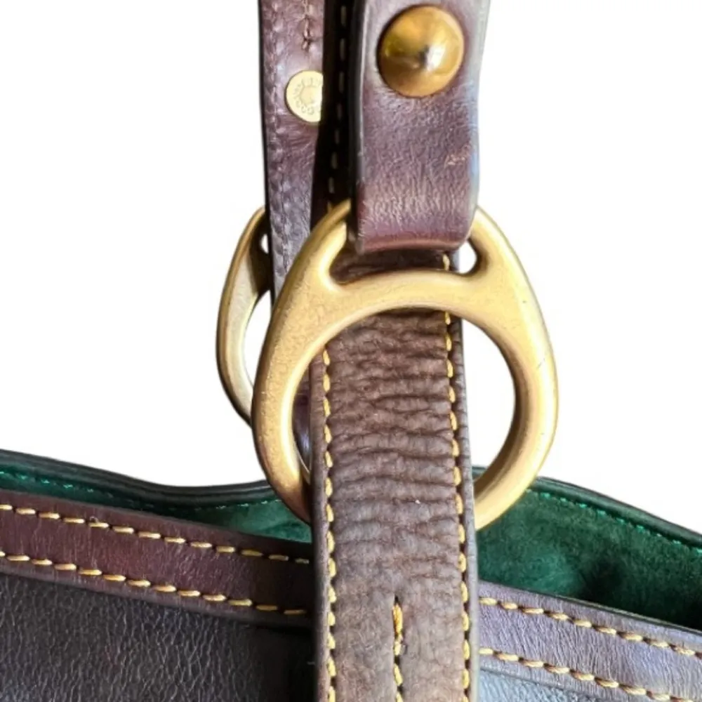 Dooney and Bourke Florentine East Westc Skylar brown black leather suede tote. - Image 5