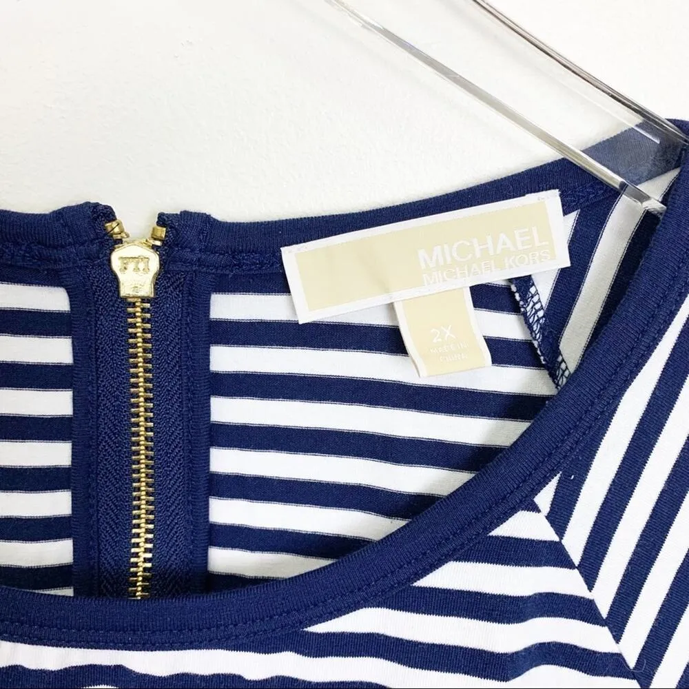 MK Michael Michael Kors Striped Shirt Dress 2X - Image 3