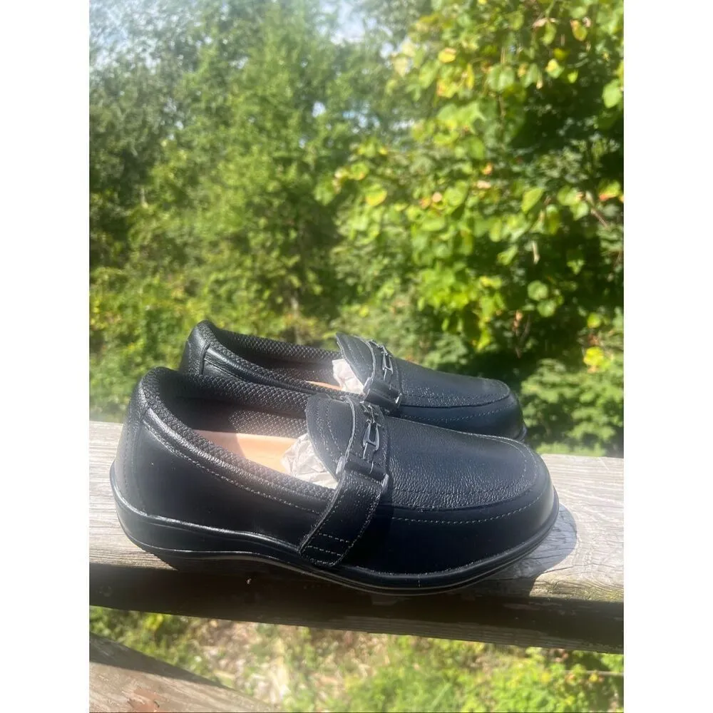Ortho Feet Womans Chelsea Leather Loafers Black Sz 9.5 WIDE NIB - Image 2
