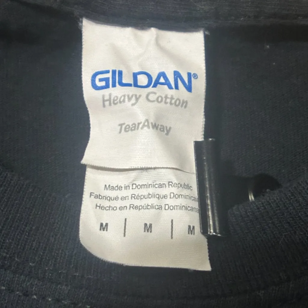 EUC Gildan Johnnys Bar Women's Black T-Shirt White Font Size M - Image 5