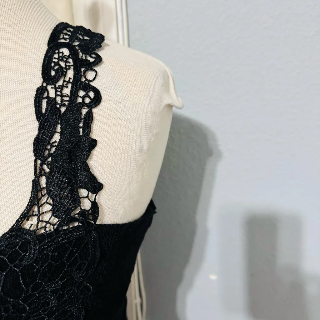 Free People Women Black Lace Cocktail Lined Short Dress Size S Whimsigoth - Image 3