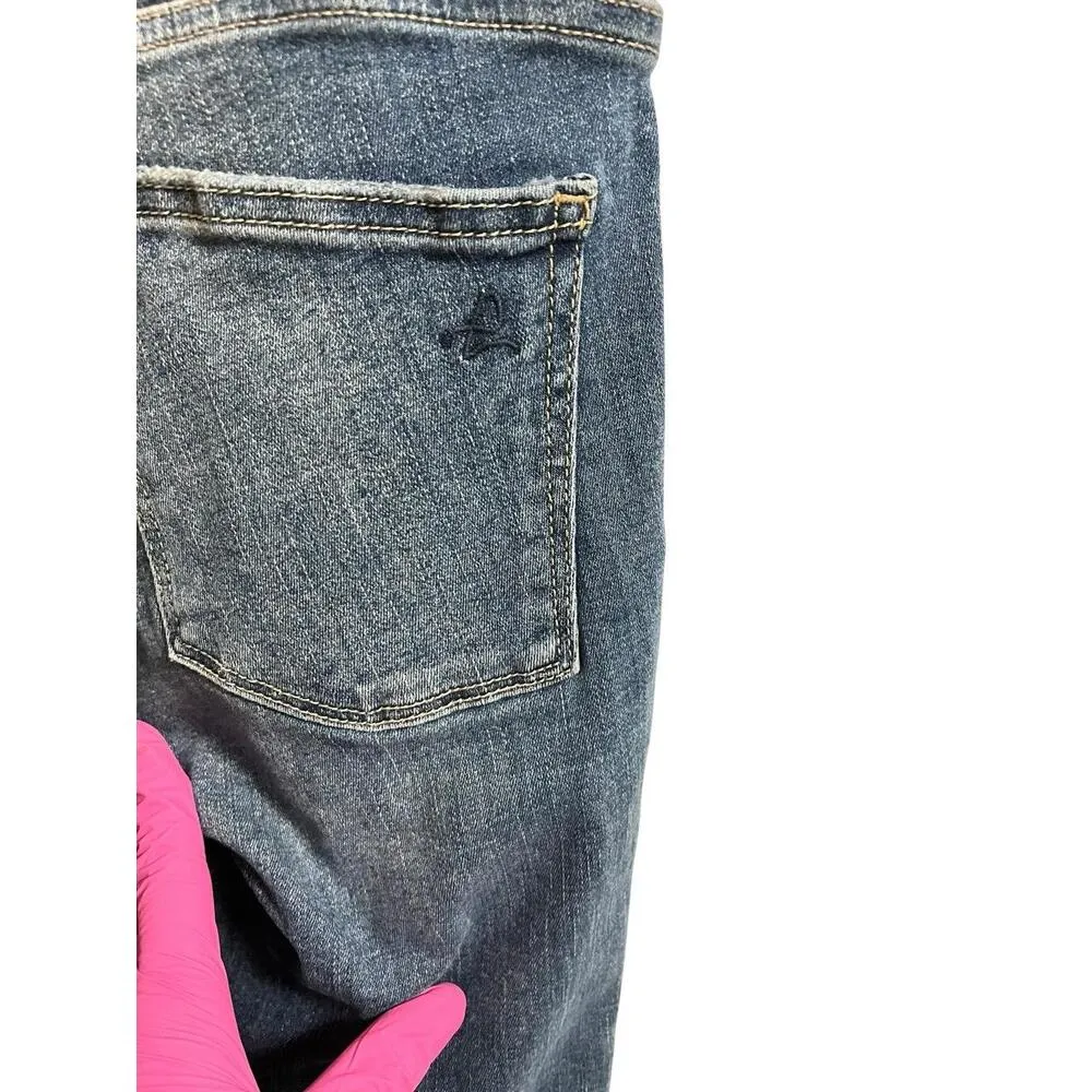 DL1961 Jeans Womens 26 Blue Cropped Frayed Raw Hem MidRise Skinny Legging - Image 6