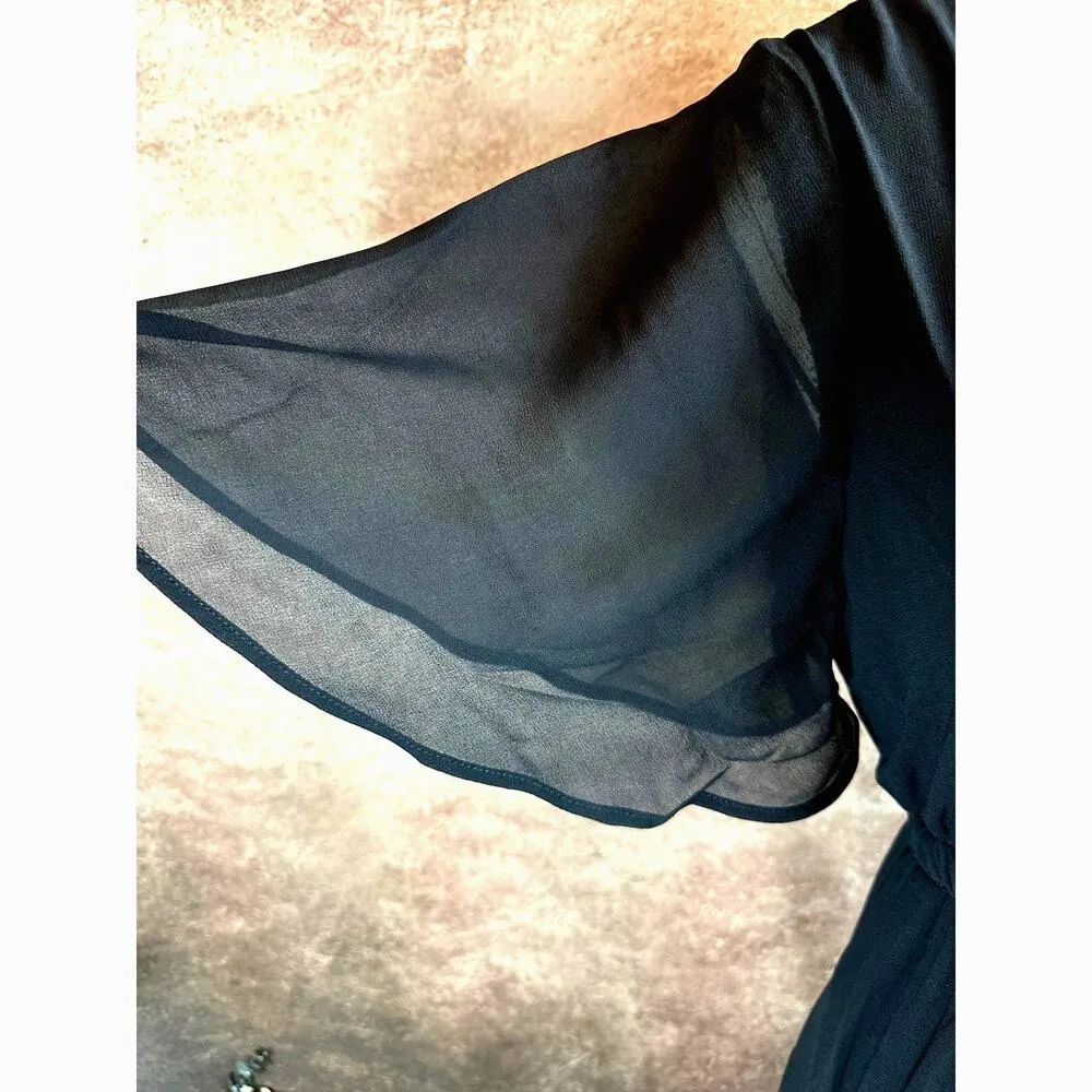 Show Me Your Mumu Emily Empire Maxi Dress Black Chiffon S - Image 7