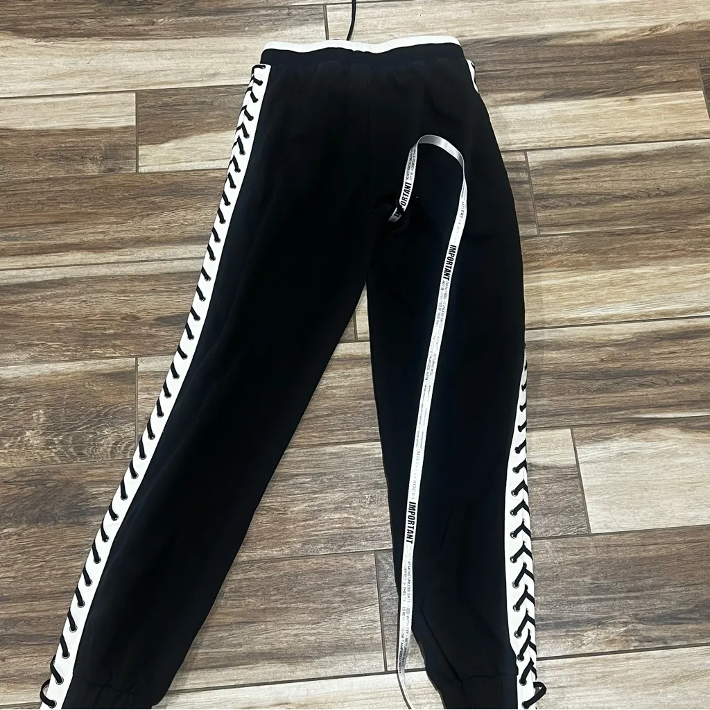Mistress Rocks  black side tie fleece jogger sweatpants - Image 7
