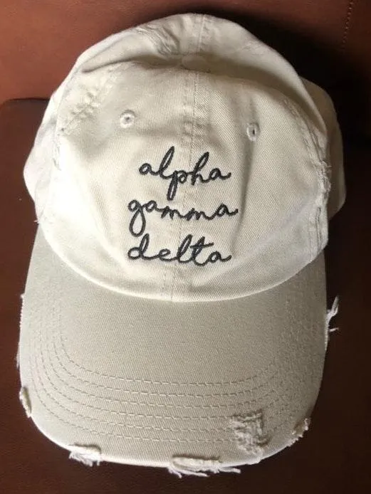 Alpha Gamma Delta Distressed Hat - Image 2