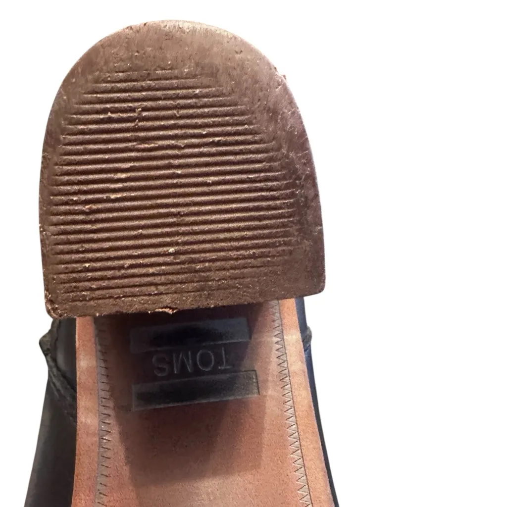 TOM’S Lunata  Black Leather Ankle Boots EUC Size 8 Side Zip w/Tassel - Image 8