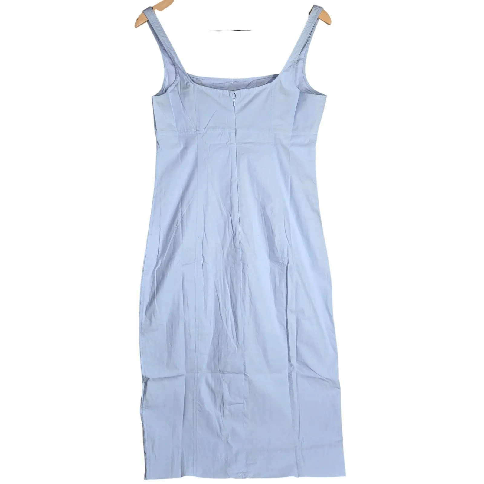J. Crew Squareneck seamed midi dress in Blue Eoe CK812 6 NWT Cotton Blend Casual - Image 2