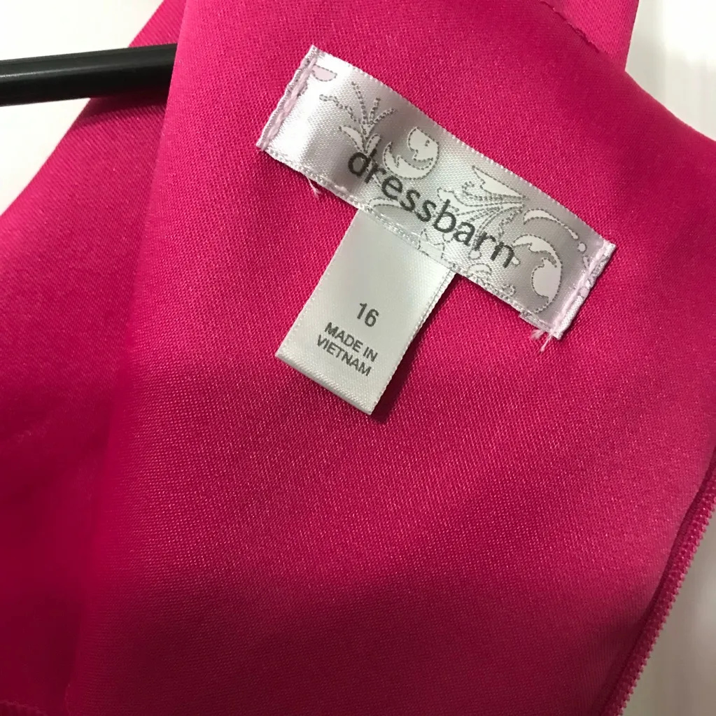 Dress Barn Hot Pink Sleeveless Belted Dress 21” Pit to Pit  Size 16 NWOT - Image 6