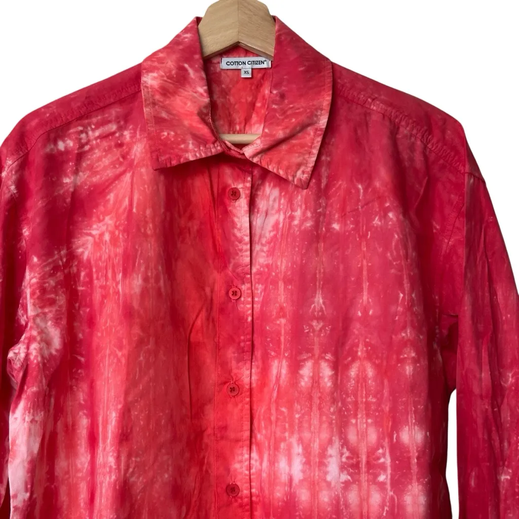 Cotton Citizen Red Tie-Dye button down Shirt XS - Image 5