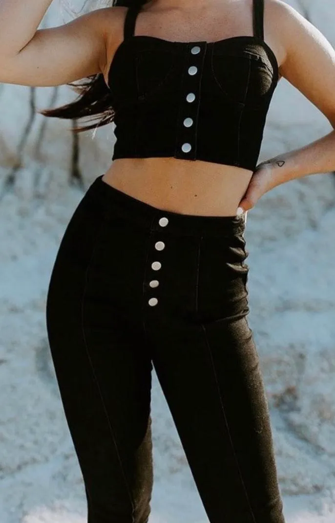 NWT!  Delaney Black Denim Pants - Image 3