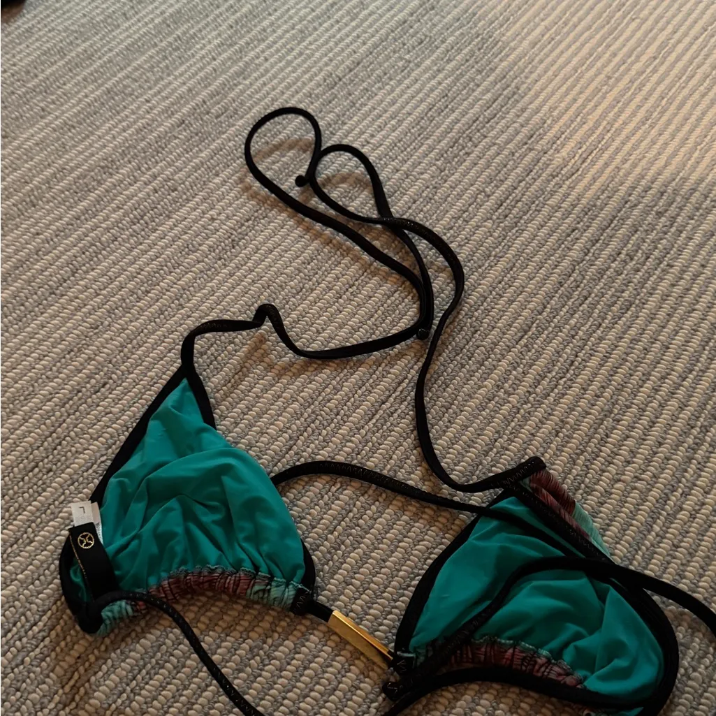 Striped Triangle Bikini Top - Image 2