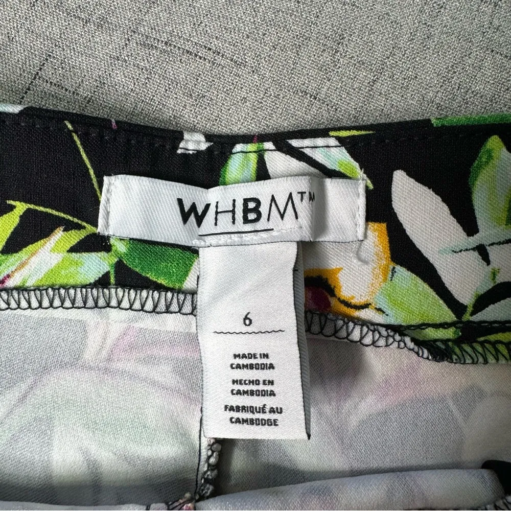 White House Black Market Tropical Floral Print Pull On Stretch Shorts Size 6 - Image 5