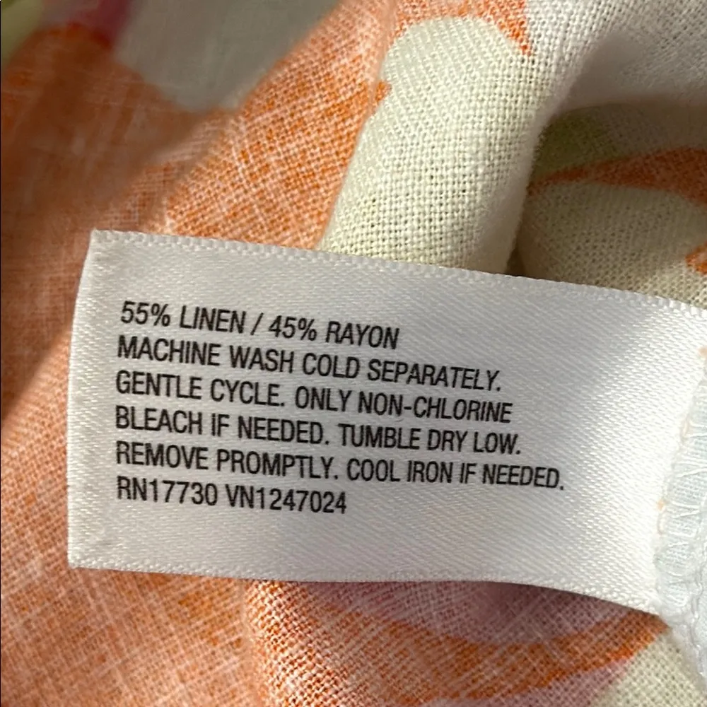 FUTURE COLLECTIVE Alani Noelle Linen Blend Stretch Waist Bold Print Shorts Small Green Size M - Image 7