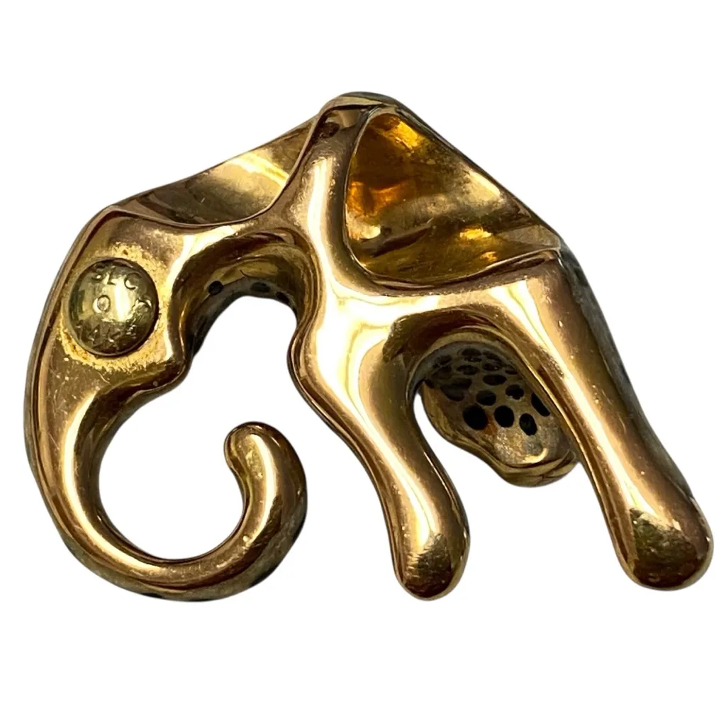 14k SLC Gold Sitting Cheetah Pendant for Omega Necklace - Image 2