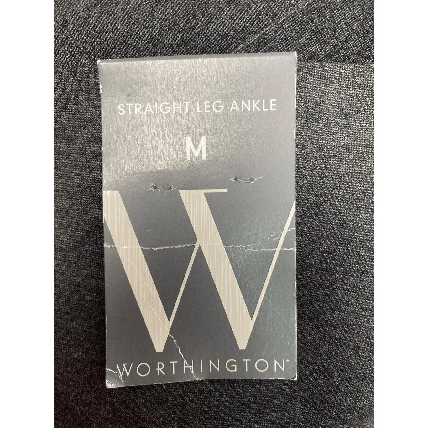 Worthington Pull-On Straight Leg Ankle Pants Heather Gray‎ M - Image 6