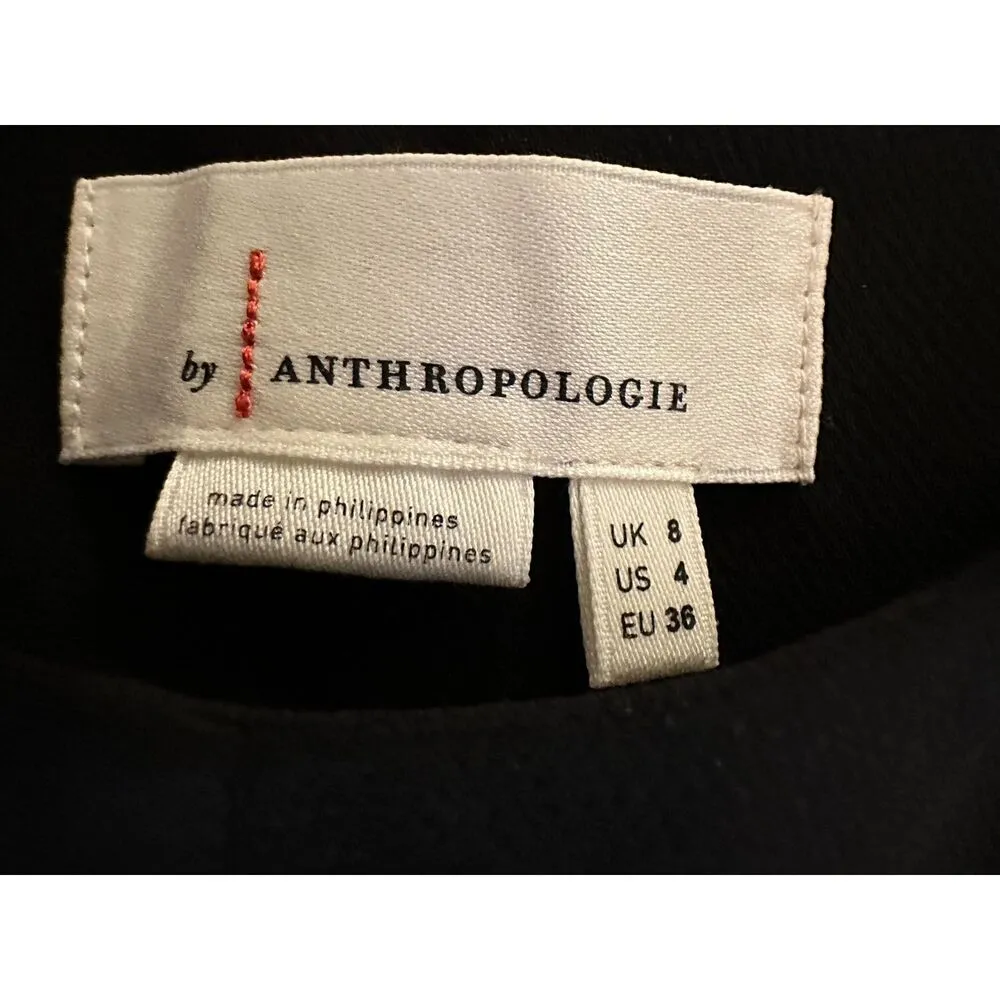 Anthropologie Boho Business Casual Black Flare Pants Trousers Size 4 - Image 6