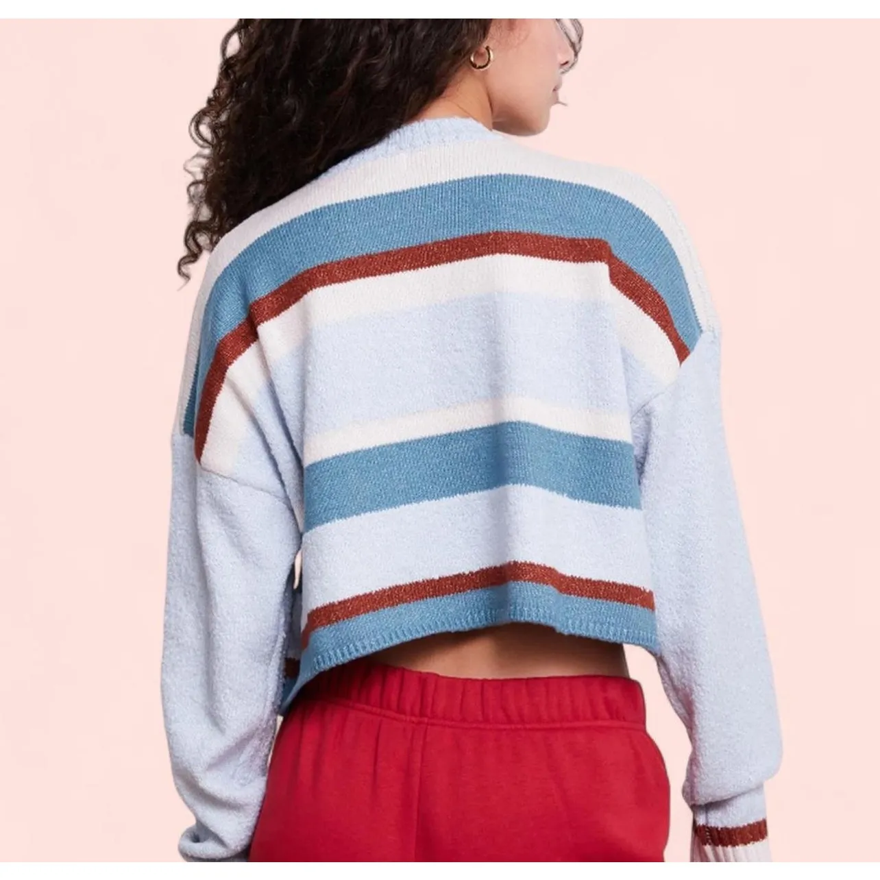 PacSun LA Hearts Marissa Striped Cozy Crew Neck Sweater NWOT Size M - Image 2