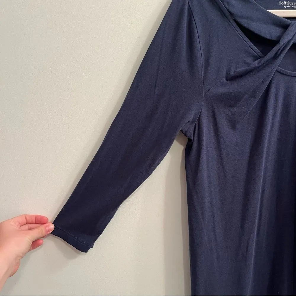 Soft Surroundings Cerulean Keyhole Top Navy Blue size Medium - Image 7