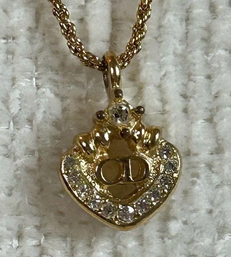 Christian Dior  Crystal Heart Necklace - Image 4
