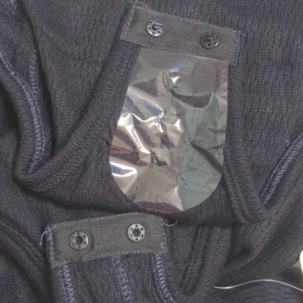 Free People Sloane Bodysuit Black Thermal Snaps Thumbholes Raw Edge S New - Image 5