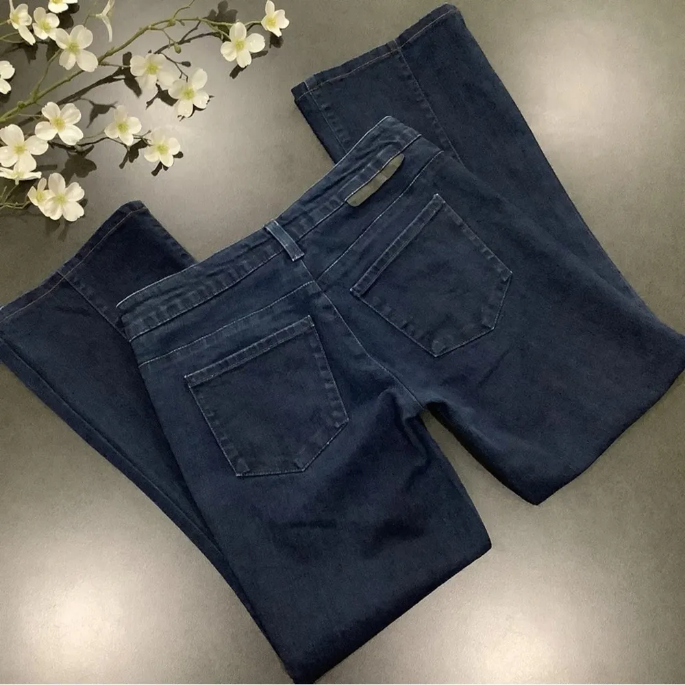 Stella McCartney Seamed Dark Wash Flare Mid-Rise Jeans, Size 26 - Image 3