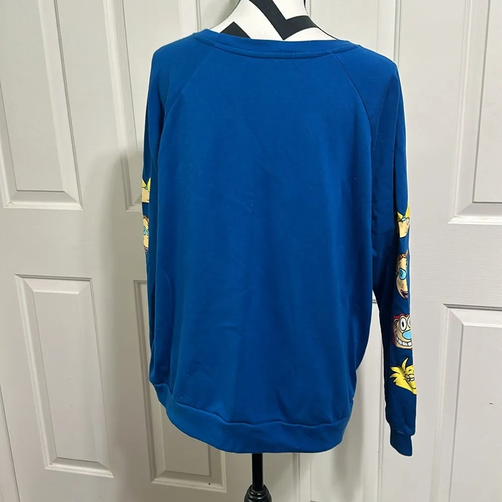 NICKELODEON Blue Cartoon Character Sweatshirt - Image 3