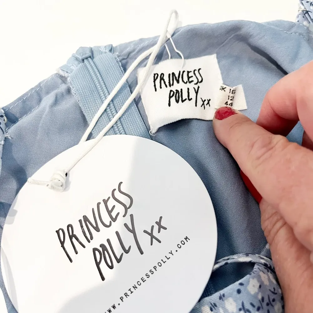 Tallie Floral Adjustable Strap Sleeveless Mini Dress Blue 12 NWT - Image 3