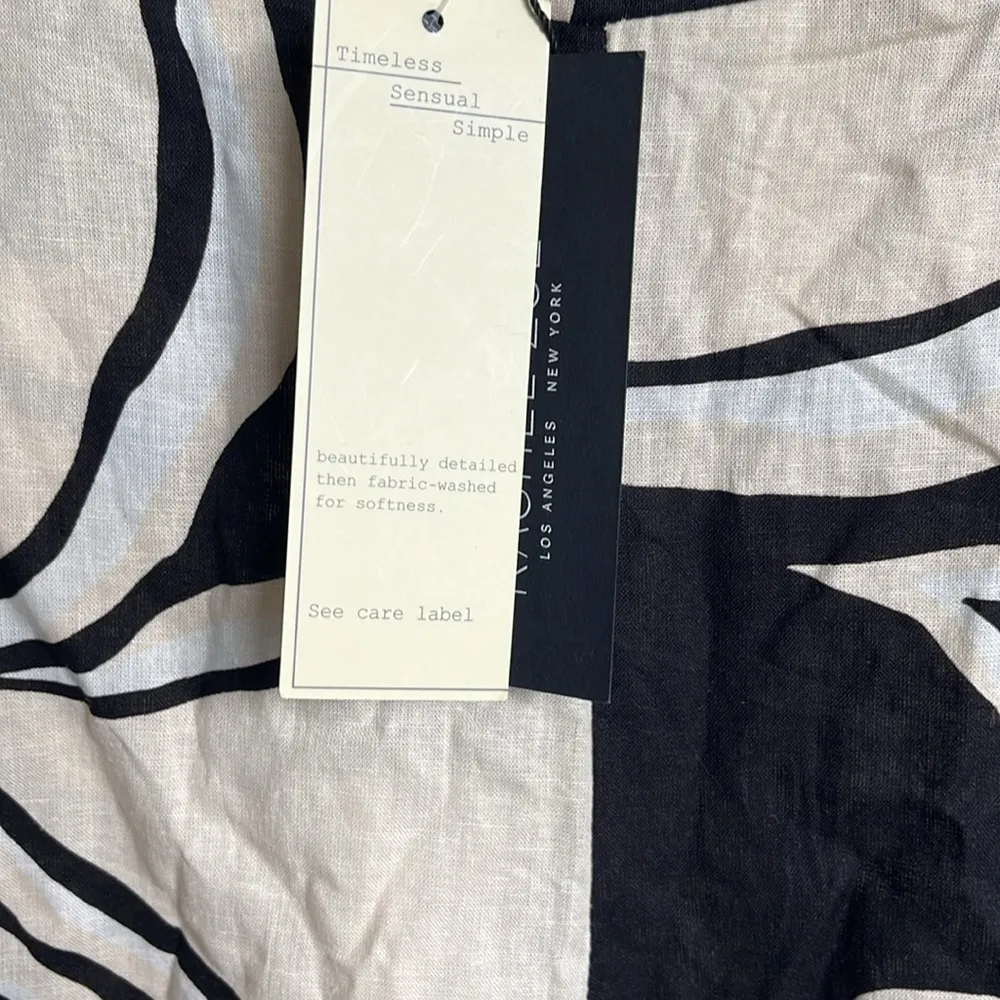 Rachel Zoe Linen Blend Women’s Vacation GeometricCapri Wide Leg Pants Sz XS new - Image 2