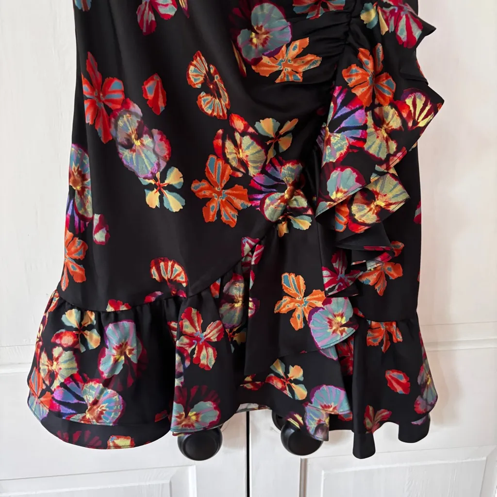 Ulla Johnson Candace Asymmetrical Ruffled Cocktail Dress Floral Lune Size 0 NEW - Image 9