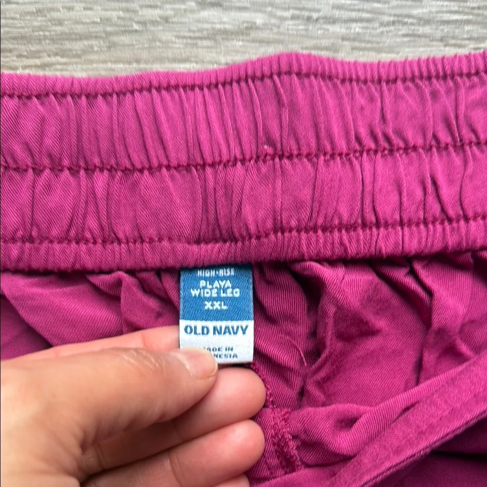 Old Navy Women's Wide Leg Pants - Pink Playa Womens Pull on Pants XXL - Image 4