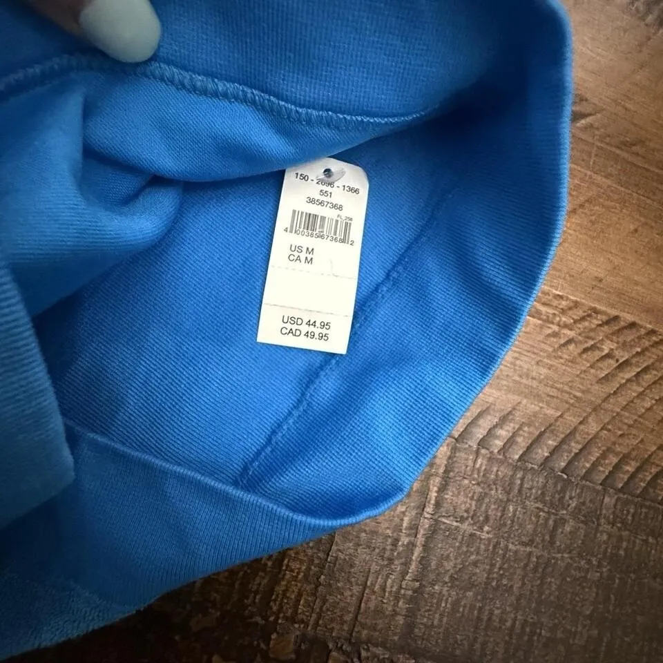 Offline by Aerie Terry‎ Cloth Crop Polo Sleeveless Blue built in bra tank Medium - Image 5