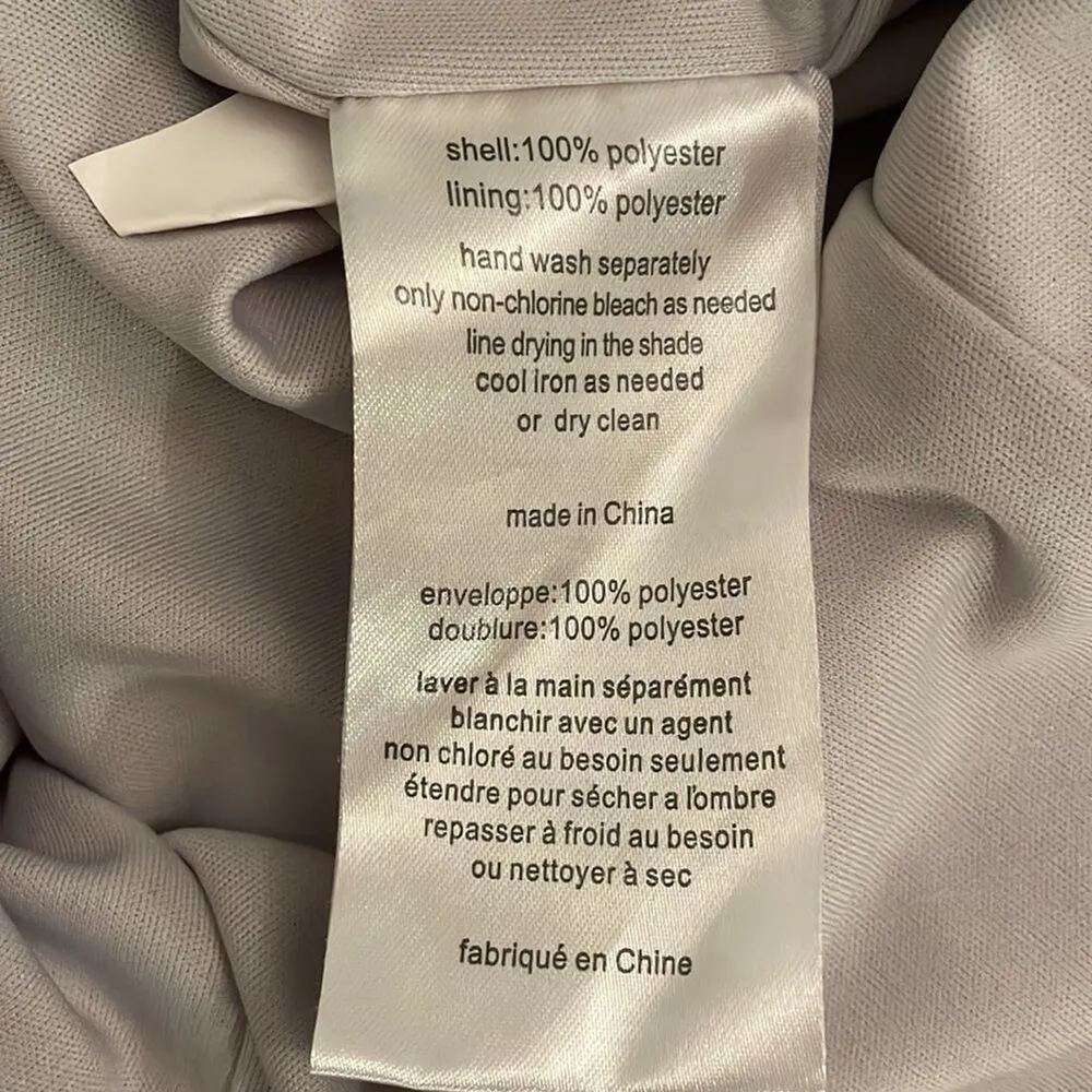 White Vera Wang Grey One Shoulder Jersey Satin Trim Bridesmaid Dress Womens 8 - Image 10