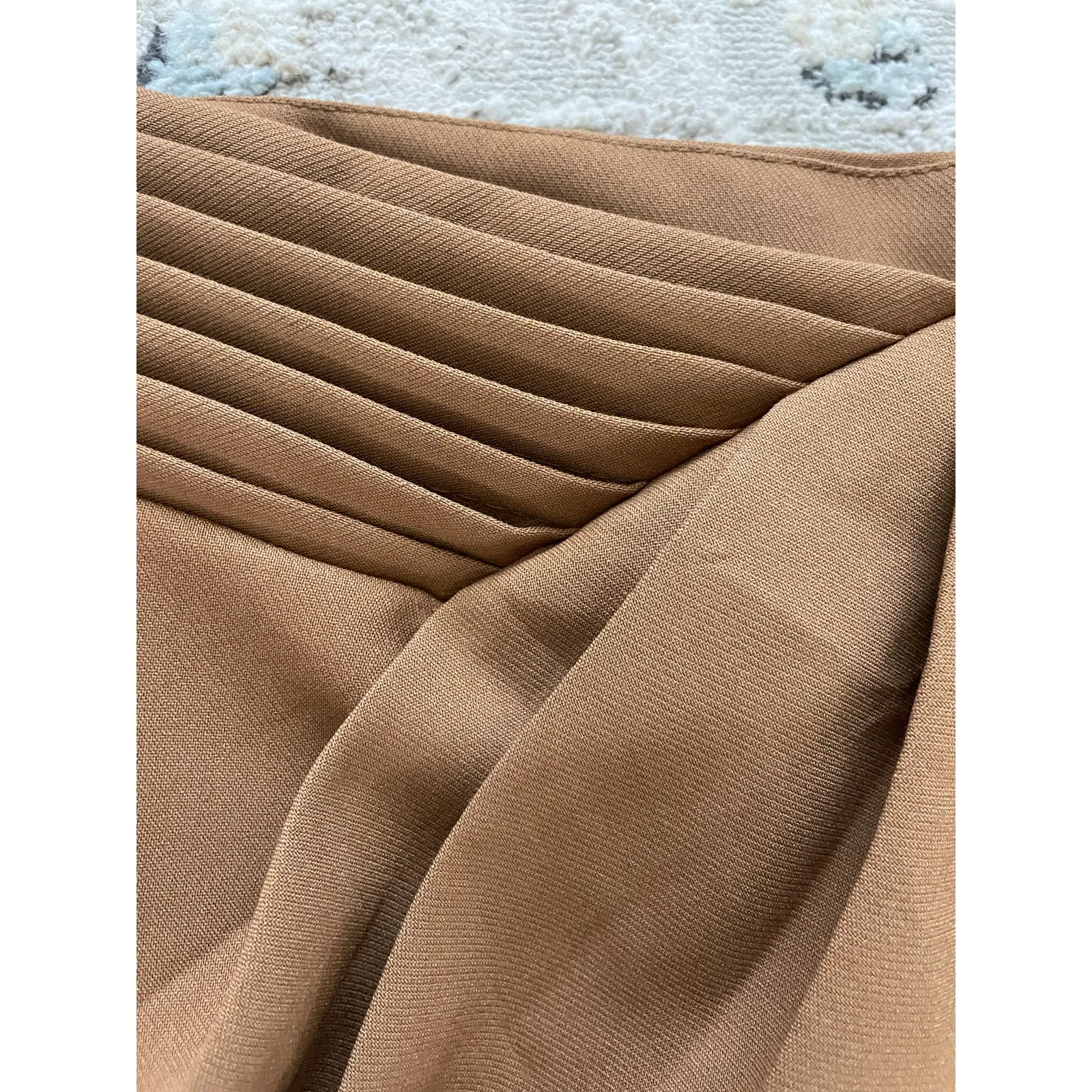 Modelivree Faux Wrap Midi Skirt Caramel Brown Size Large - Image 7