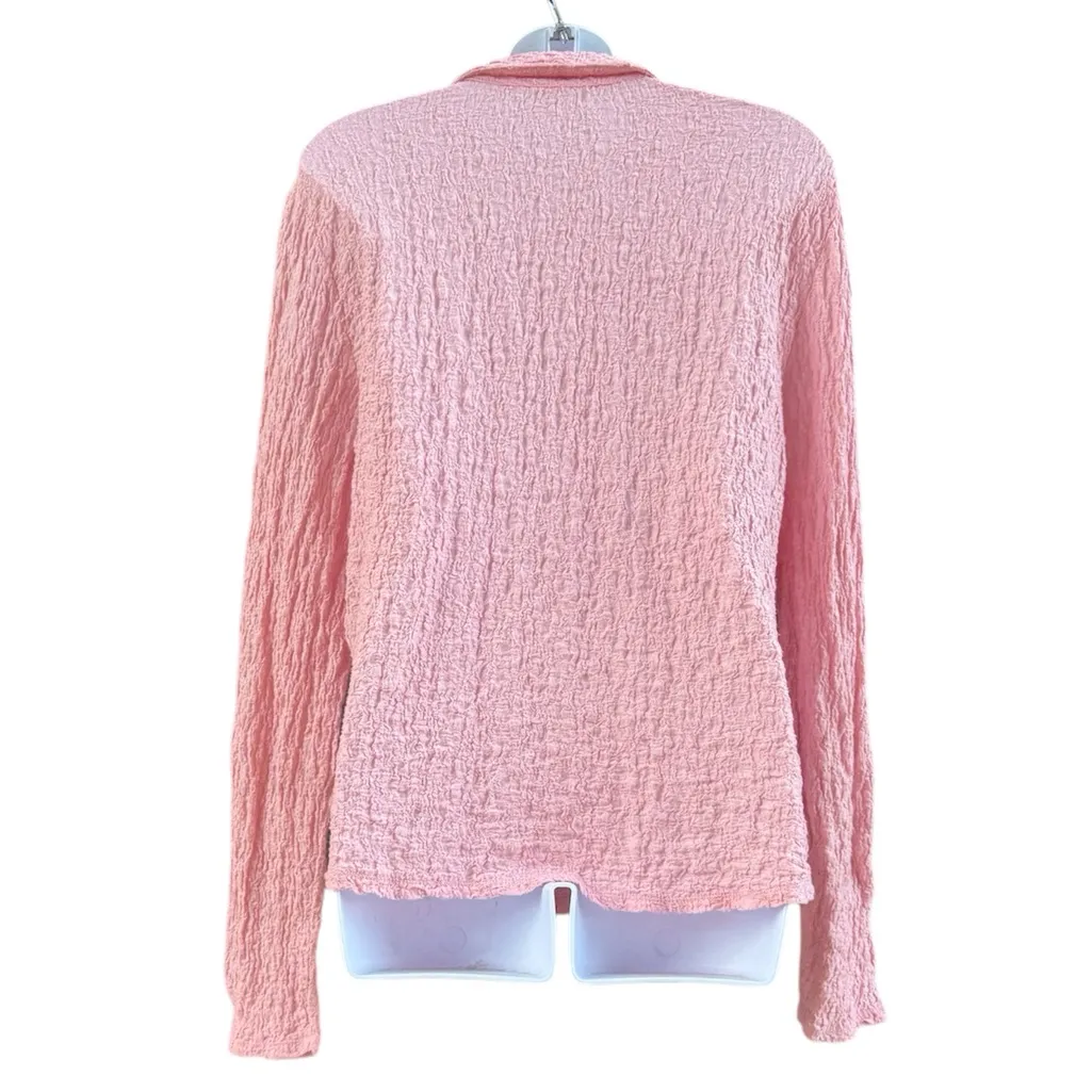 J. Jill Light Pink Pearl Button Textured Button - Image 2