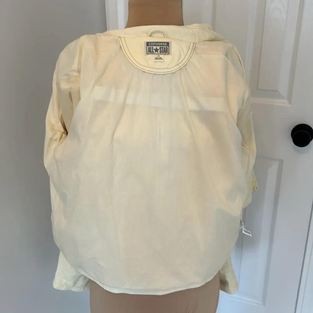 Converse Leather Moto Jacket Pale Yellow - Image 6