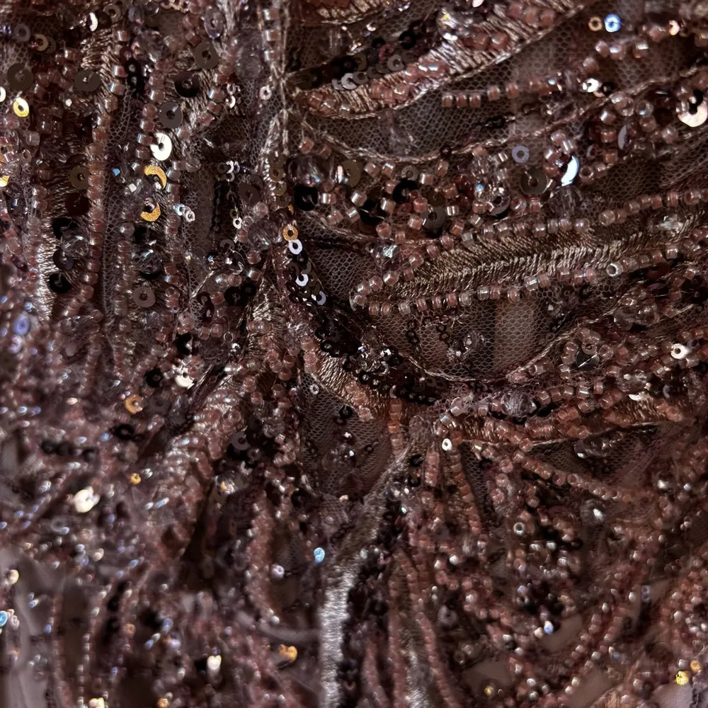 MAC DUGGAL Pink Strapless Embellished Trumpet Gown DRESS BLUSH Size 12 - Image 5