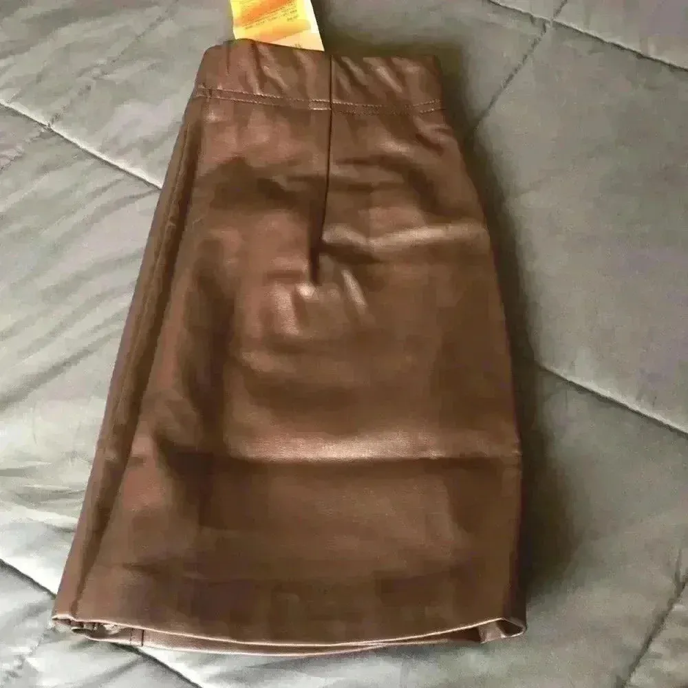 Miele Kohler Leather Skirt Brown Size M - Image 9