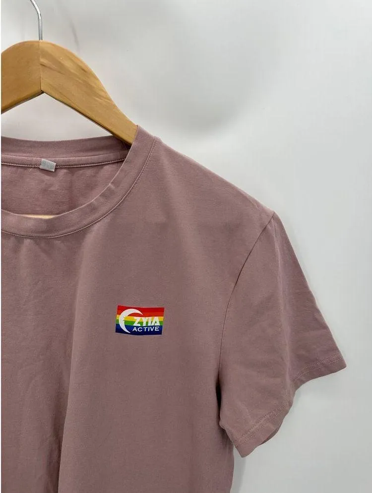 ZYIA Active Mauve Purple Short Sleeve Logo Tee Shirt Women's Size Medium M - Image 3