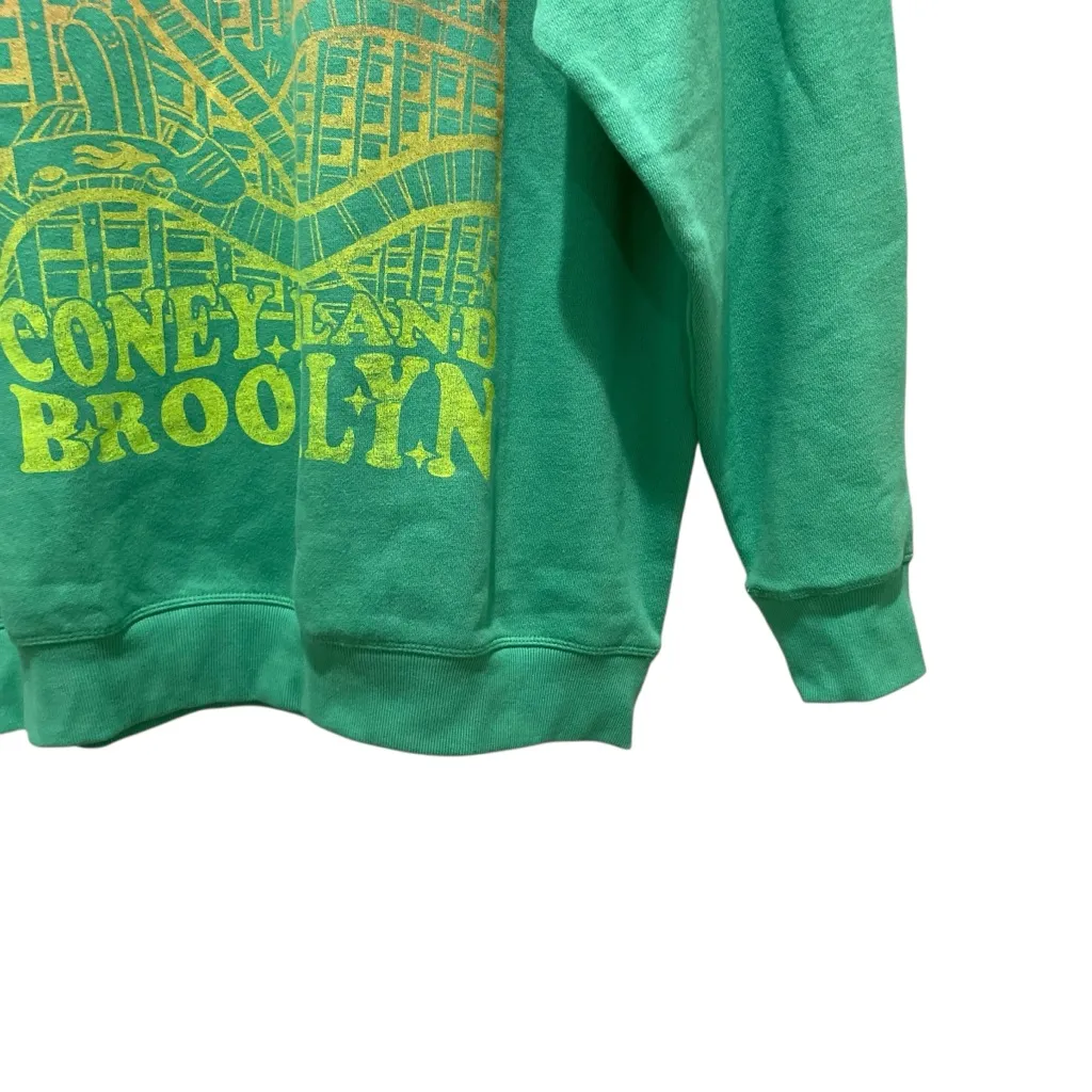Victoria’s Secret Pink Coney Island Fleece Crewneck Sweatshirt Green Size Medium - Image 7