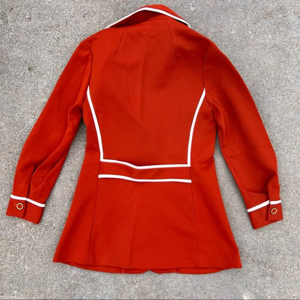 Vintage 70s Mister B double knit polyester leisure suit Orange - Image 7