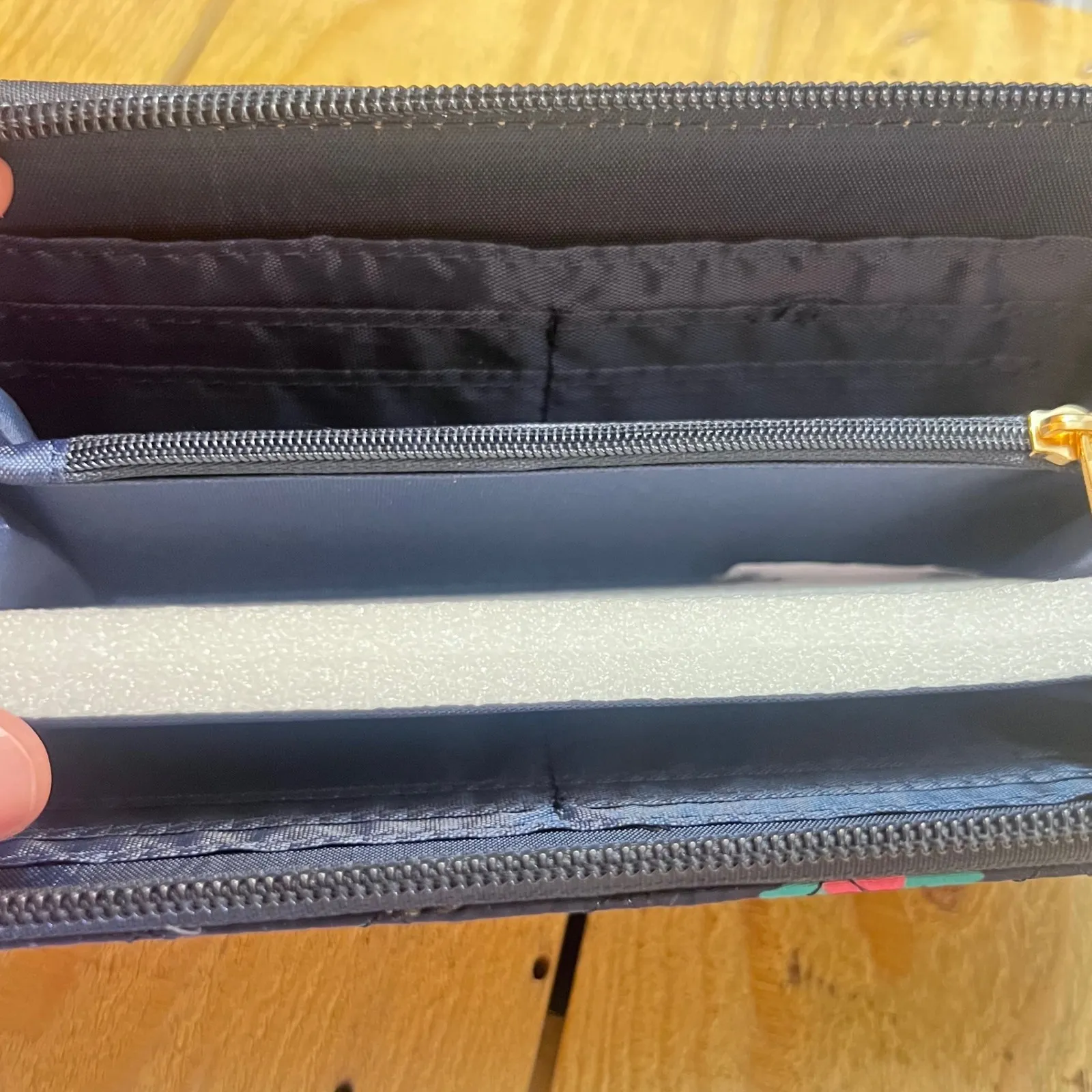 Simply Southern‎ Wallet Wristlet Clutch Quilted Floral Rose Navy Blue New - Image 4